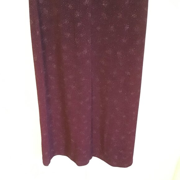 Long Dark Burgundy Fireworks Evening Maxi Dress - Picture 4 of 16
